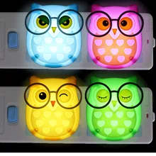 E-SMARTER Nightlight Auto Control Sensor Lamp Mini Owl Led Soft Lights Bedroom Lighting Wall Light EU Edition Automatic Light