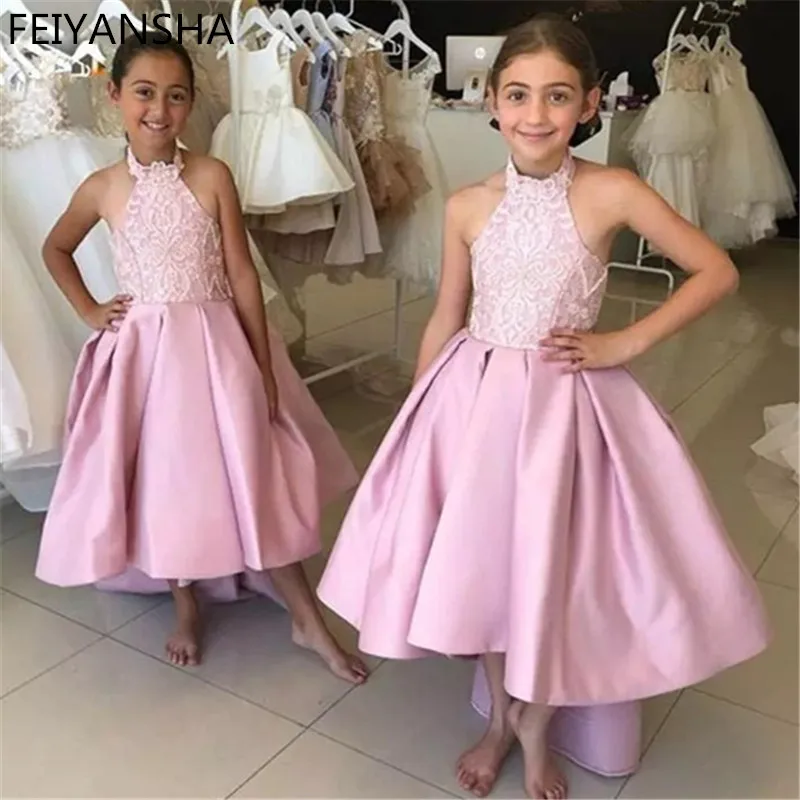 

New Flower Girl Dress Trailer Edema Wedding Party Dress Girl First Communion Communion To Participate In Princess lace Evening D