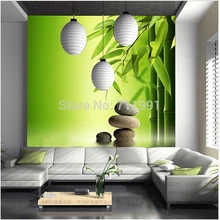 Пользовательские природы обоев, 3D большой фрески для гостиной ресторан вход ТВ Задний план стены свежих листьев бамбука