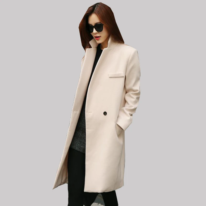 2016 Fall and Winter New High Quality European Star Style Wool Coat