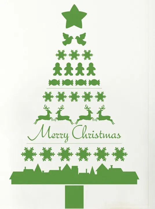 

Merry Christmas Tree Wall Stickers Materials vinyl decal stickers home decoration Children Art Deco mural removable F-49