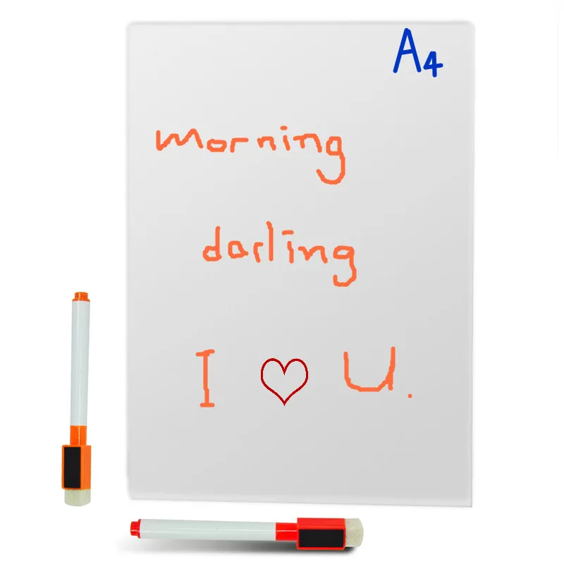 

3pcs A4sizeMagnetic Whiteboard Writing Flexible Removable Home Decoration Message Fridge Flexible White Board for Kids Memo Pad