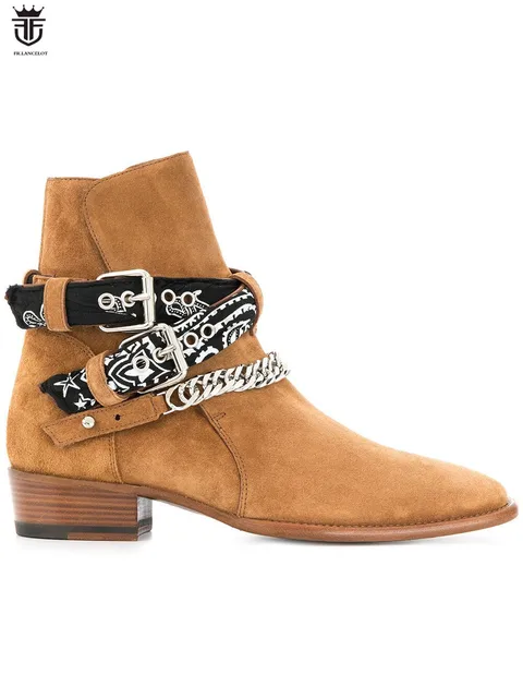 mens boots with straps and buckles