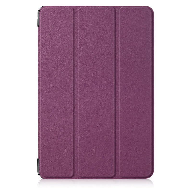 Ультратонкий чехол с принтом из искусственной кожи чехол для samsung Galaxy Tab A 10,5 T590 T595 T597 Магнитный чехол для планшета+ пленка+ стилус - Цвет: Purple