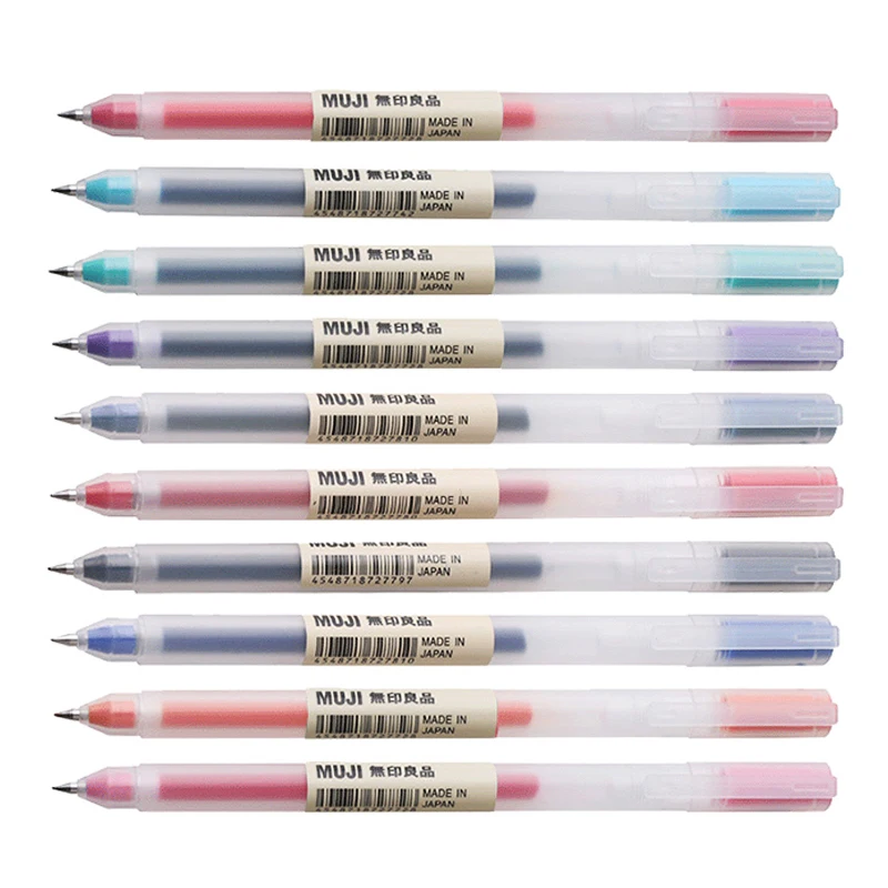

7/10 Colors MUJI Gel Pen Set 0.38mm 0.5mm Colored Smooth Ink Drawing School Supplies Cute Stationary Papeleria Bullet Journal