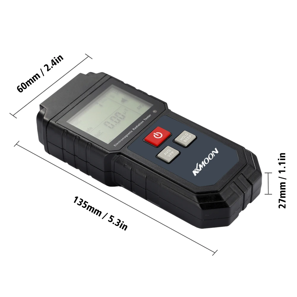 KKmoon Handheld Digital LCD EMF Meter Electromagnetic Radiation Tester Electric Field Magnetic Field Dosimeter Detector