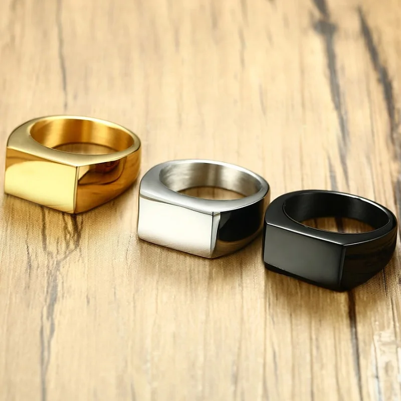 Fashion Black Gold Silver Color Stainless Steel irregular Rings For Boy and Boy Friendship Men Ring Simple Jewelry Ring Male