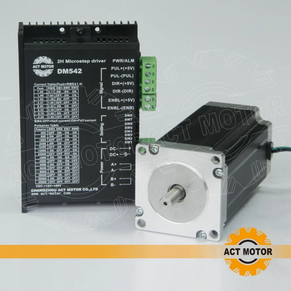 

Free ship from Germany!ACT 1PC Nema23 Stepper Motor 23HS2442B Dual Shaft 4-Lead 425oz-in 112mm 4.2A+1PC Driver DM542 50V 4.2A