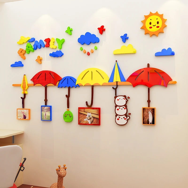  Creative INS Photo frame umbrella DIY children's room bedroom living room TV background wall decora - 32966079836