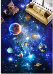 3D ПВХ полы пользовательские фото росписи картина стикер Вселенной Galaxy небо живопись комнате обои для стен 3d