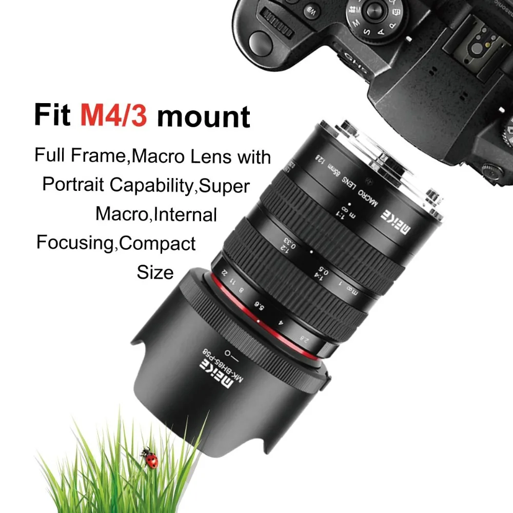 MEKE 85 мм f/2,8 ручная фокусировка полная Рамка объектива для Olympus Panasonic M4/3 система APS-C беззеркальная камера EM1 M10 EP5 EP-L3
