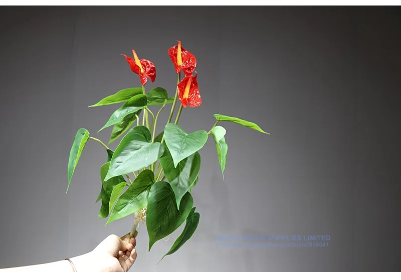 Индиго-антуриум Букет антуриум с оставлением корня Калла Настоящее прикосновение Свадебный дисплей цветок искусственный домашний цветок