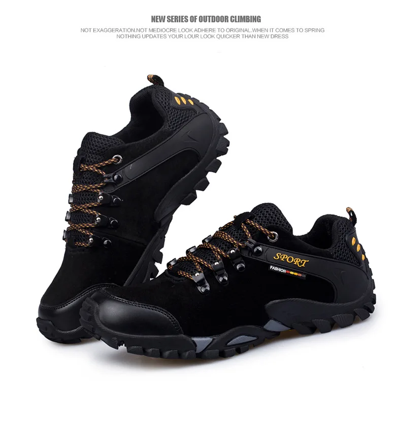 Мужская обувь для походов Водонепроницаемый бездорожья для альпинизма, трекинга дышащие сетчатые женские кожаные босоножки с