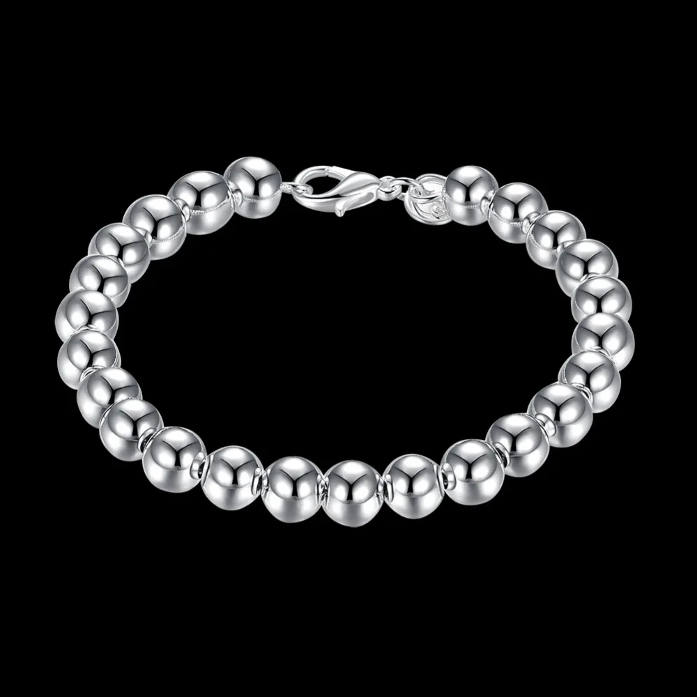 

Princess Natural White Pearl Women's Bracelet 925 Silver 8M Women's Pearl Bracelet - Solid Spherical H126 Women's Fine