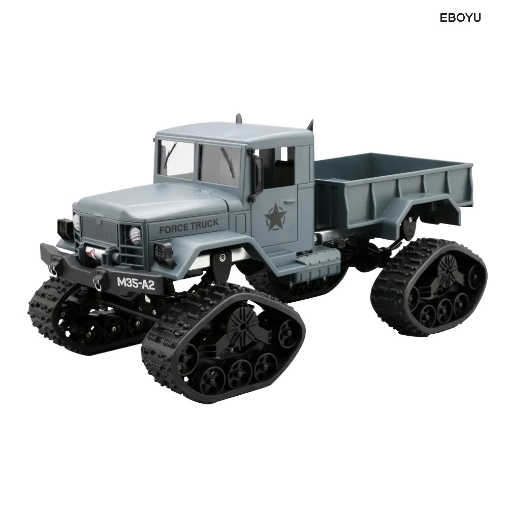 EBOYU FY001B зимние шины грузовик 2,4 ГГц 1/16 4WD внедорожный Радиоуправляемый грузовик с передним светом военный грузовик RTR