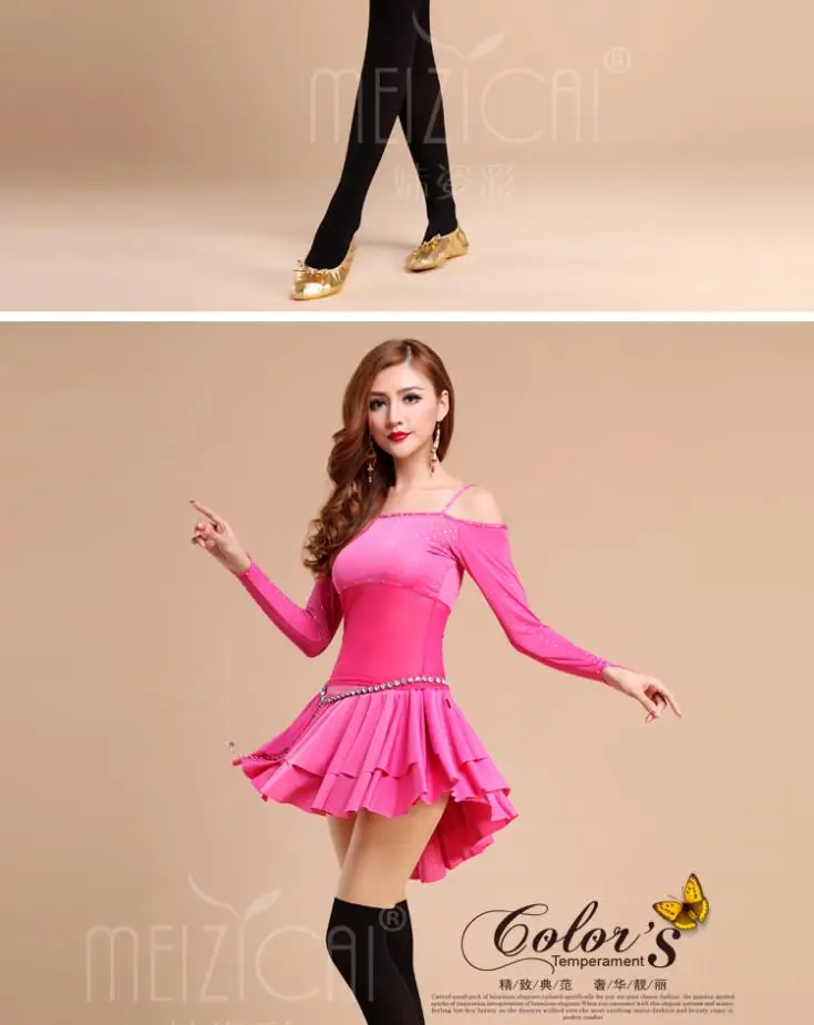 2019 женские латинские платья для сальсы 2 шт. (топ + юбка) латинские танцевальные костюмы для женщин свободный размер танго платье Saia Longa