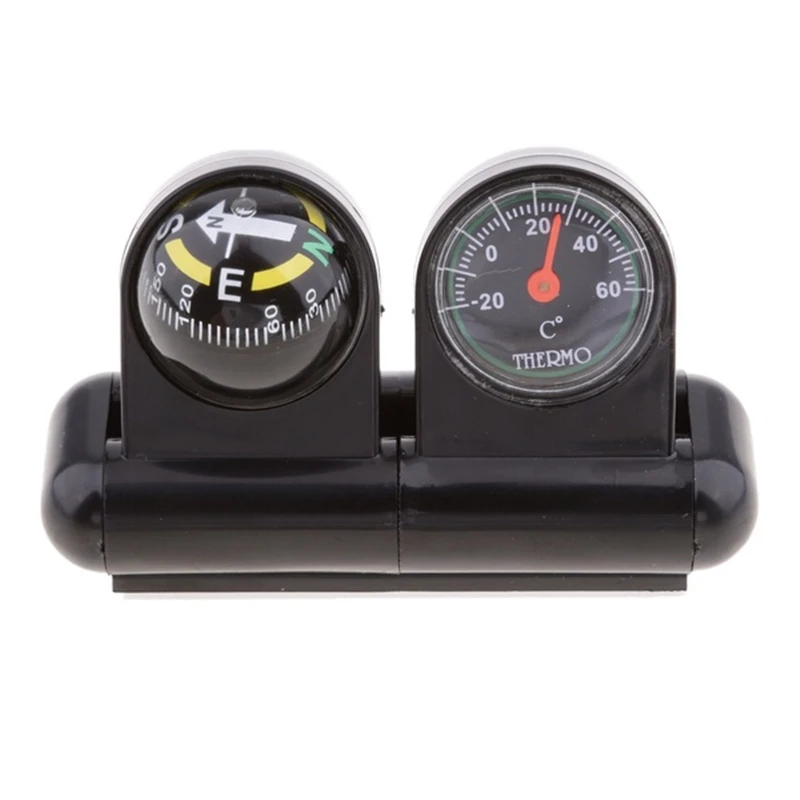 Multifunction Car Compass Thermometers Outdoor Travel Car Accessories Tool Level Wave Truck Mini Compass Decorations