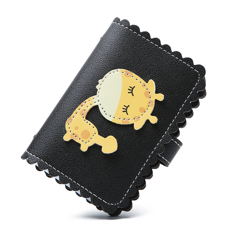 APP BLOG бренд милый мультфильм олень Обложка для паспорта клип Сумка для документов женский держатель для карт Чехол кошелек для ребенка подруги подарок - Цвет: giraffe black
