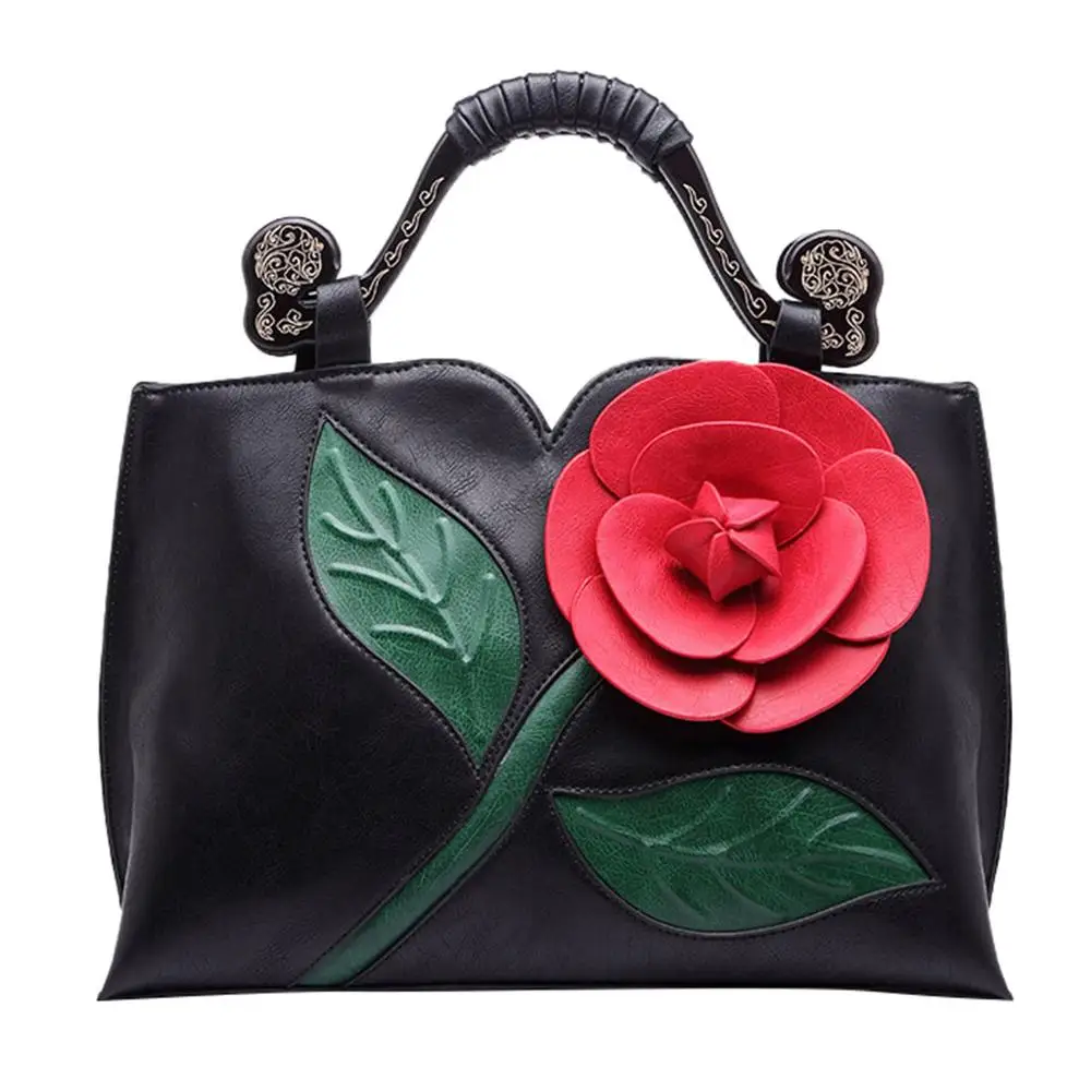 

Women Retro Rose Tote Bag Cross Body Bag Luxury Handbags Women Bags Designer High Quality Handbags Retro Messenger Bags #20