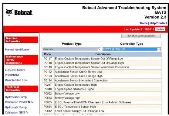 

Bobcat Advanced Troubleshooting System (BATS) 2016