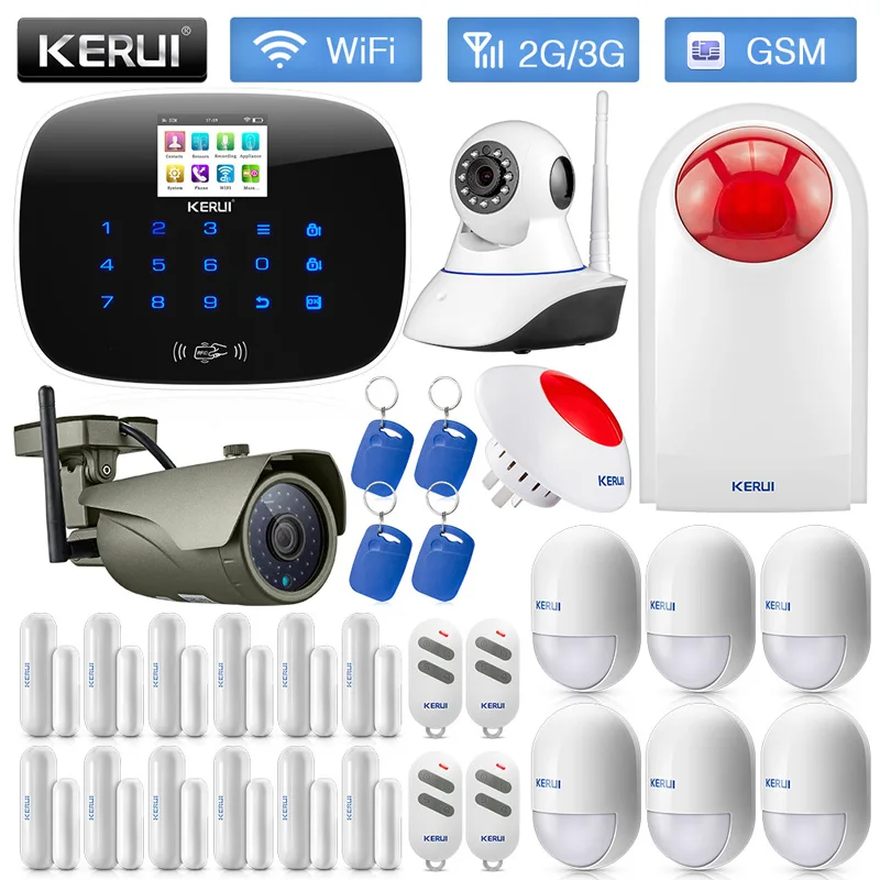 KERUI W193 3g WCDMA GSM 2,4G wifi PSTN Беспроводная умная охранная сигнализация для дома с внутренней наружной ip-камерой