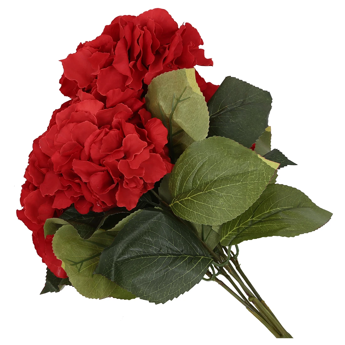 

ALIM HOT Artificial Hydrangea Flower 5 Big Heads Bouquet (Diameter 7" each head) Red