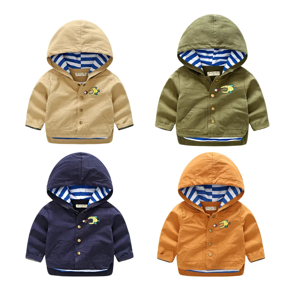 Spring/Autumn Boy Outwear Jackets Chilren's Hooded long sleeved Jacket