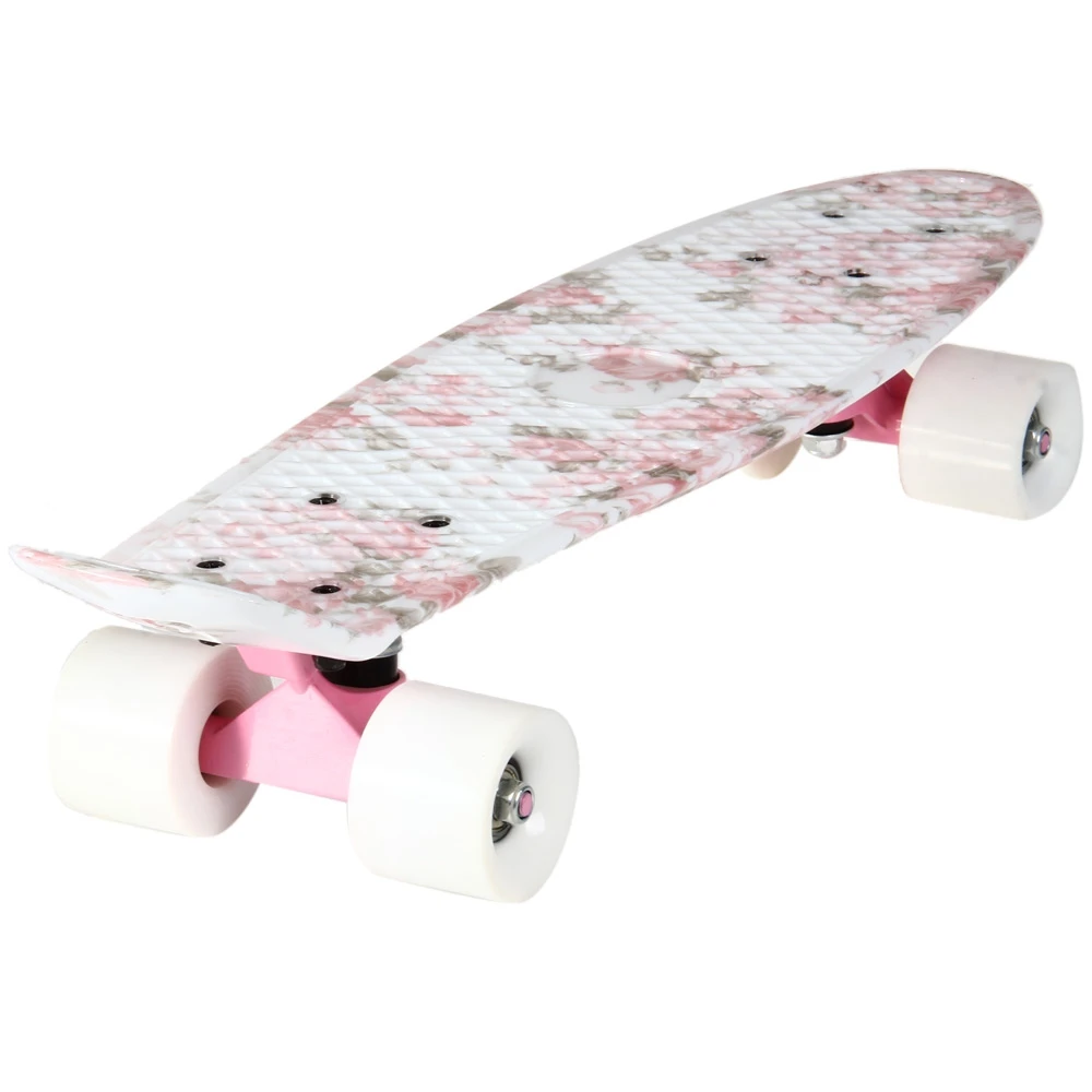 Уникальные скейтборды 100 кг нагрузки Ретро Скейтборд Гибискус шаблон Мини Доска