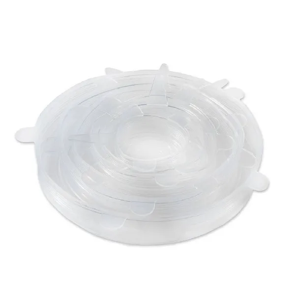White QuickDone 6 шт. силиконовые эластичные крышки для присоска пищевая упаковка для сохранения свежести Крышка Для Сковороды аксессуары для кухни AKC6117 - Цвет: White