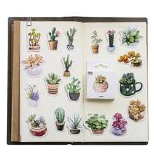 20packs/lot cute succulents series sticker DIY decoration label dress up for dairy album bookmark wholesale