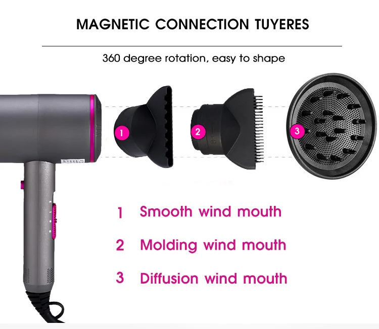 Горячий фен для волос с негативными ионами 3-в-1 Многофункциональные Инструменты для укладки волос фен для волос быстро прямые волосы стайлер для волос с горячим воздухом