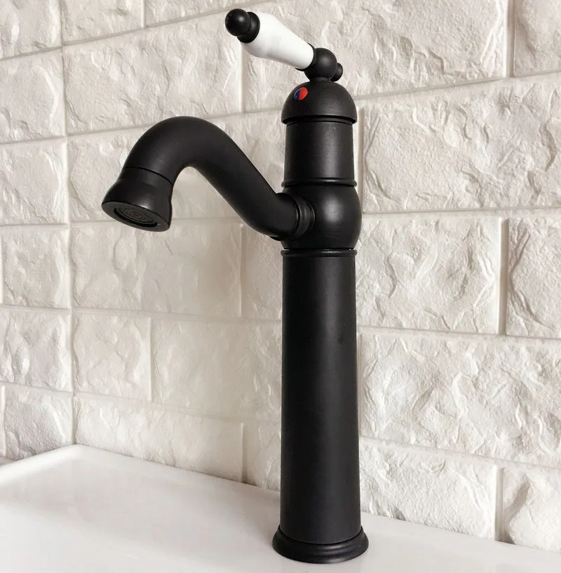 Swivel Spout Water Tap Oil Rubbed Black Bronze Single Handle Single Hole Kitchen Sink & Bathroom Faucet Basin Mixer Tap anf369