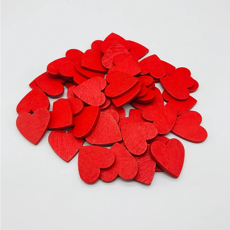 

XinDong Wood Sewing Button Scrapbooking Heart red Dot Pattern 25mm , 7 PCs 2019 new