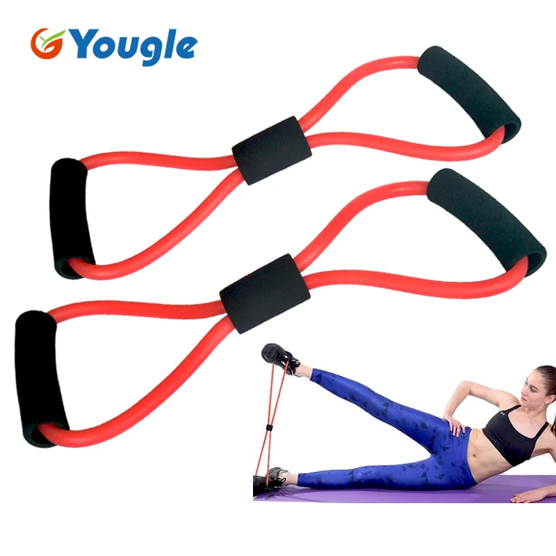 2 шт. 8 образный сопротивление контура группы tube for yoga фитнес пилатес тренировки