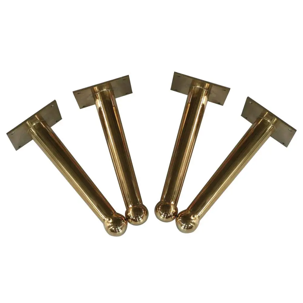 

4Pc Metal Support Table Legs Gold Straight Cone Sofa Feet Suitable for Coffee Table/Chair/Cabinet Stainless Steel Furniture Foot
