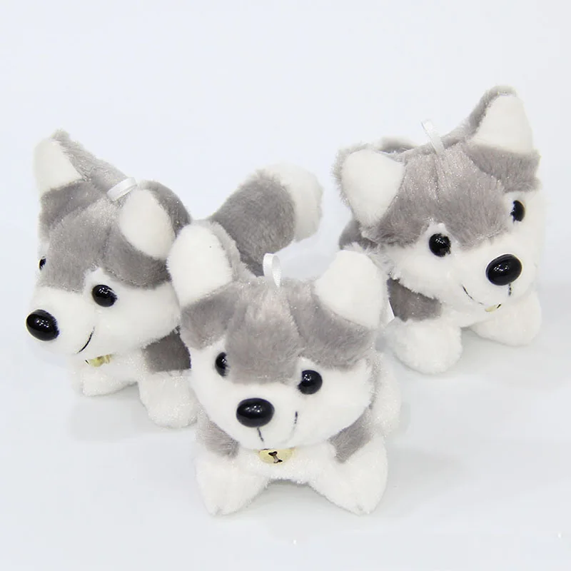 10cm Hot Sale Big Eyes Husky Dog Plush Toy Doll Stuffed