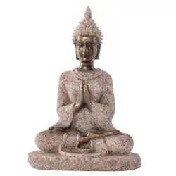 MagiDeal оттенок Песчаник медитация статуя Будды Скульптура резной фигурка Песчаник Будды украшения дома № 3