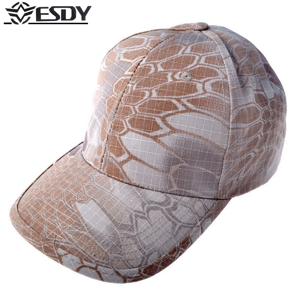 

New 2019 ESDY Tactical Camouflage outdoor American soldier Army cap rattlesnake python lines camo baseball Caps snapback Men