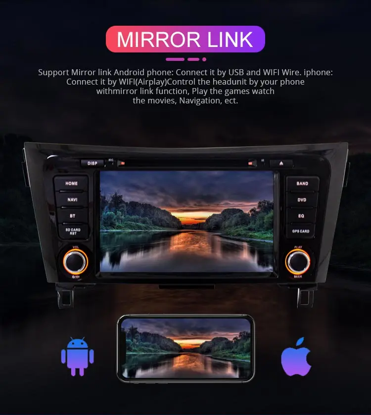 Clearance Besina Android 9.0 Car DVD Player For Nissan X-Trail XTrail T32 Qashqai J11 T31 Multimedia GPS Navigation Stereo 2 Din Car Radio 7