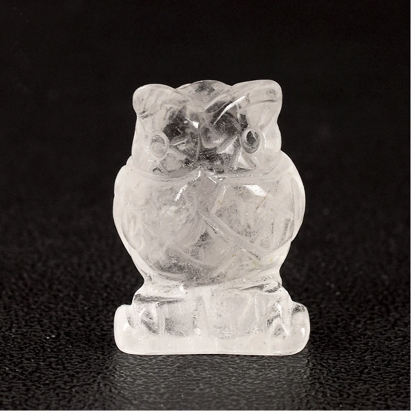 

1.5 inch Rock quartz owl Figurines Natural Gemstone Mini Animal Craft Carved Statue for kids Home Decor mineral Healing crystals