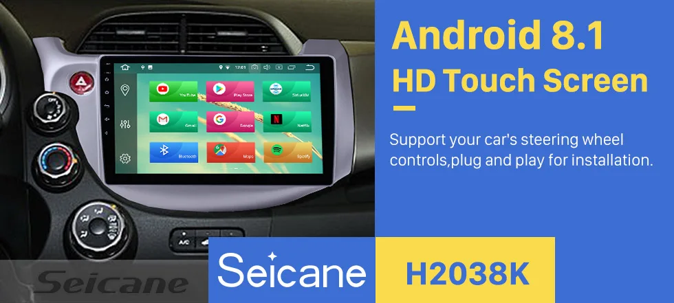 Top Seicane 10.1 inch Android 8.1/8.0 1Din Car Radio For 2007-2013 Honda FIT Touchscreen GPS Multimedia Player Wifi Head Unit 0
