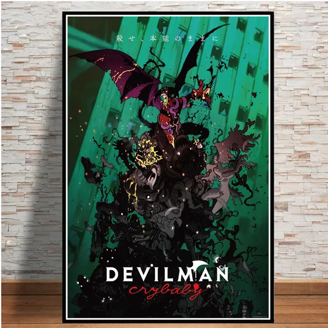 Картина на холсте для украшения дома, настенная живопись devilman crybaby, японское аниме, скандинавские картины, модульный плакат, прикроватный фон - Цвет: BO xianru510-07