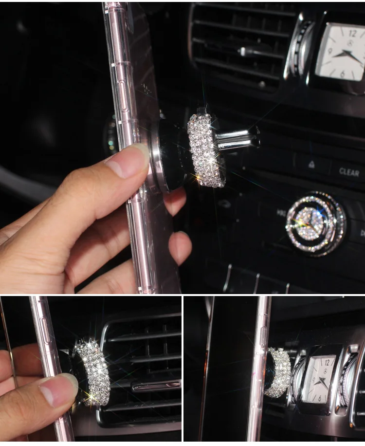 Магнитный автомобильный держатель для телефона с бриллиантами и кристаллами для iPhone, samsung, крепление на вентиляционное отверстие, магнитный держатель для мобильного телефона, подставка для автомобильных держателей