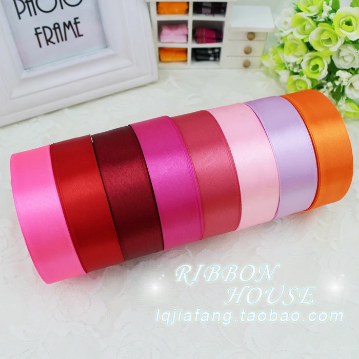 Satin ribbon webbing decoration Christmas gift Packaging ribbons Sewing Fabric DIY 25 yards/roll 1"(25mm)