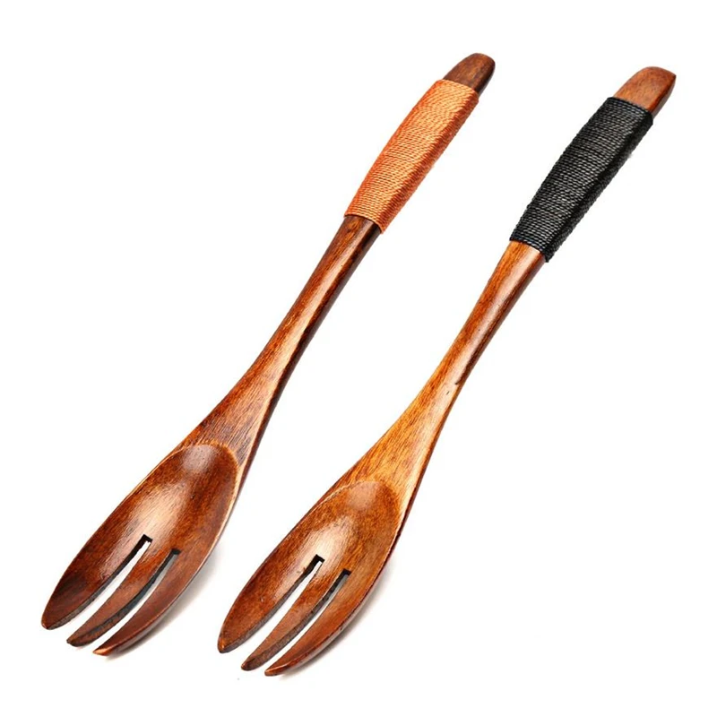 DoreenBeads Japanese Style Wrapped Wood Forks Dinner Fork Dessert Fruit