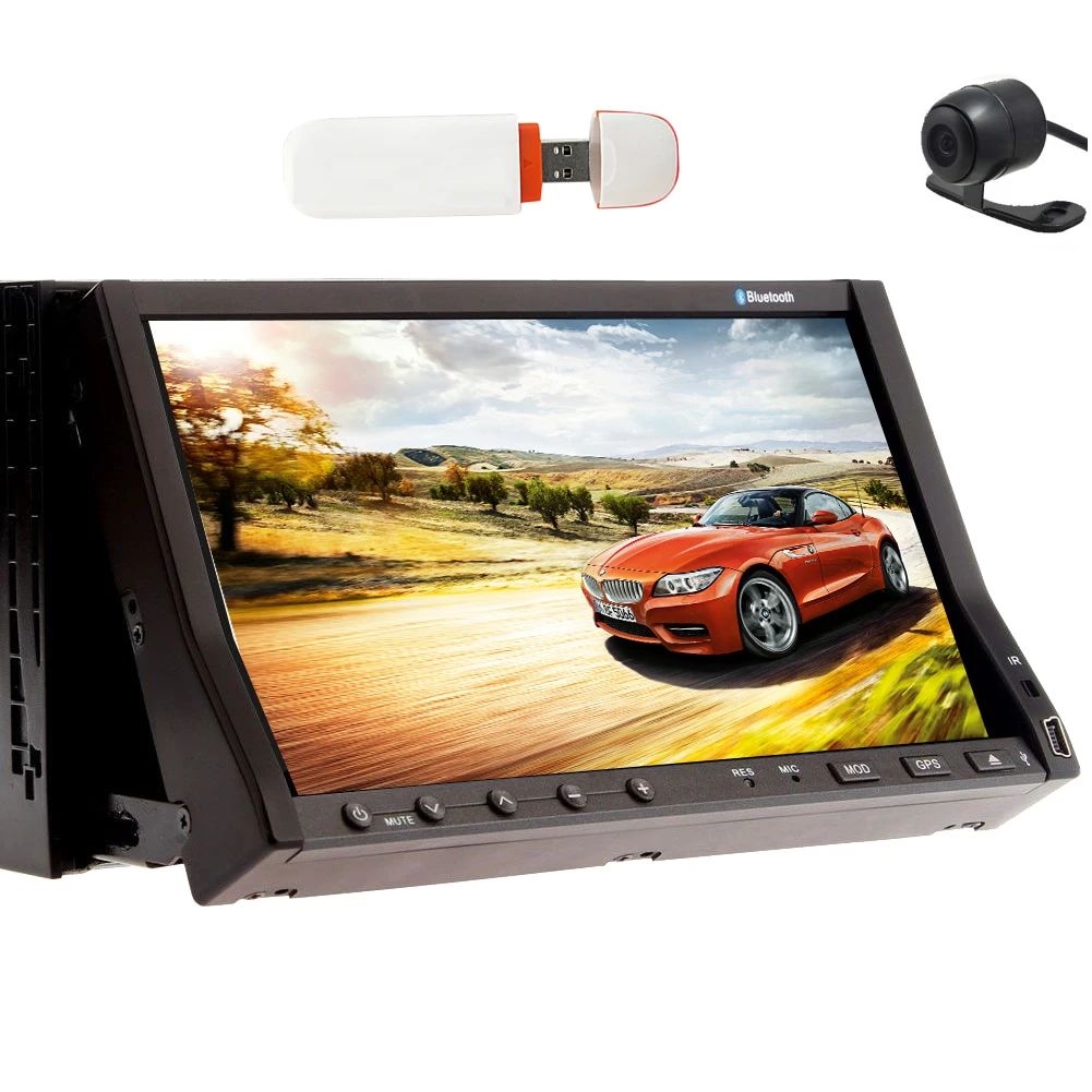 Perfect Auto MP4 PC GPS Radio MP5 Universal Head Unit Accessory FM Autoradio Logo Touchscreen DVD Player Car Stereo Map+CAM+3G 0