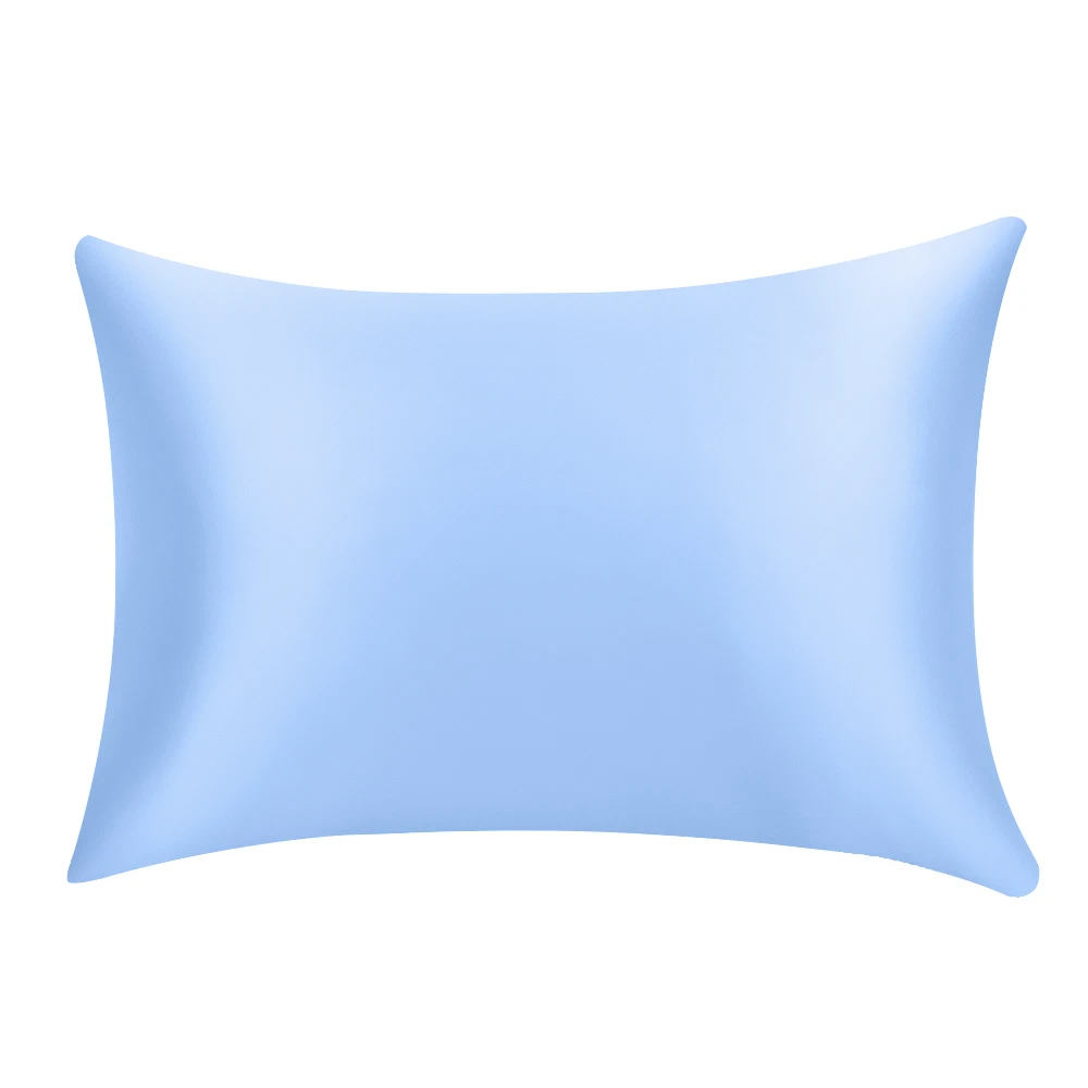 Шелковая атласная наволочка, удобная, 48x74 см, чистая, эмуляция, наволочка, наволочка для кровати, наволочки для подушек - Цвет: skyblue 50x74cm