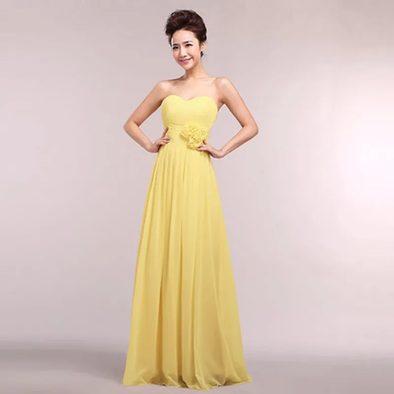 off the shoulder yellow gown