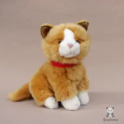 Милые плюшевые желтый кот моделирование Мягкая Игрушка Животные фигурка кошки дети игрушечные лошадки рождественские подарки