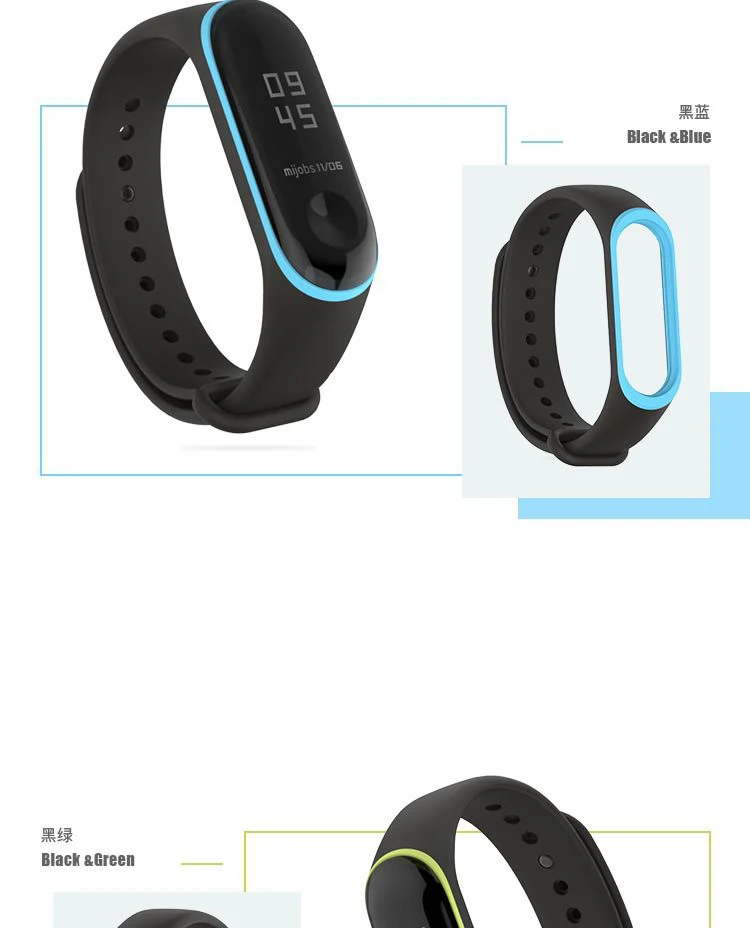 Двойной Цветной mi band 3 Аксессуары pulseira mi band 3 ремешок Эластичный термопластиковый ТПУ ремешок для xiaomi mi 3 band